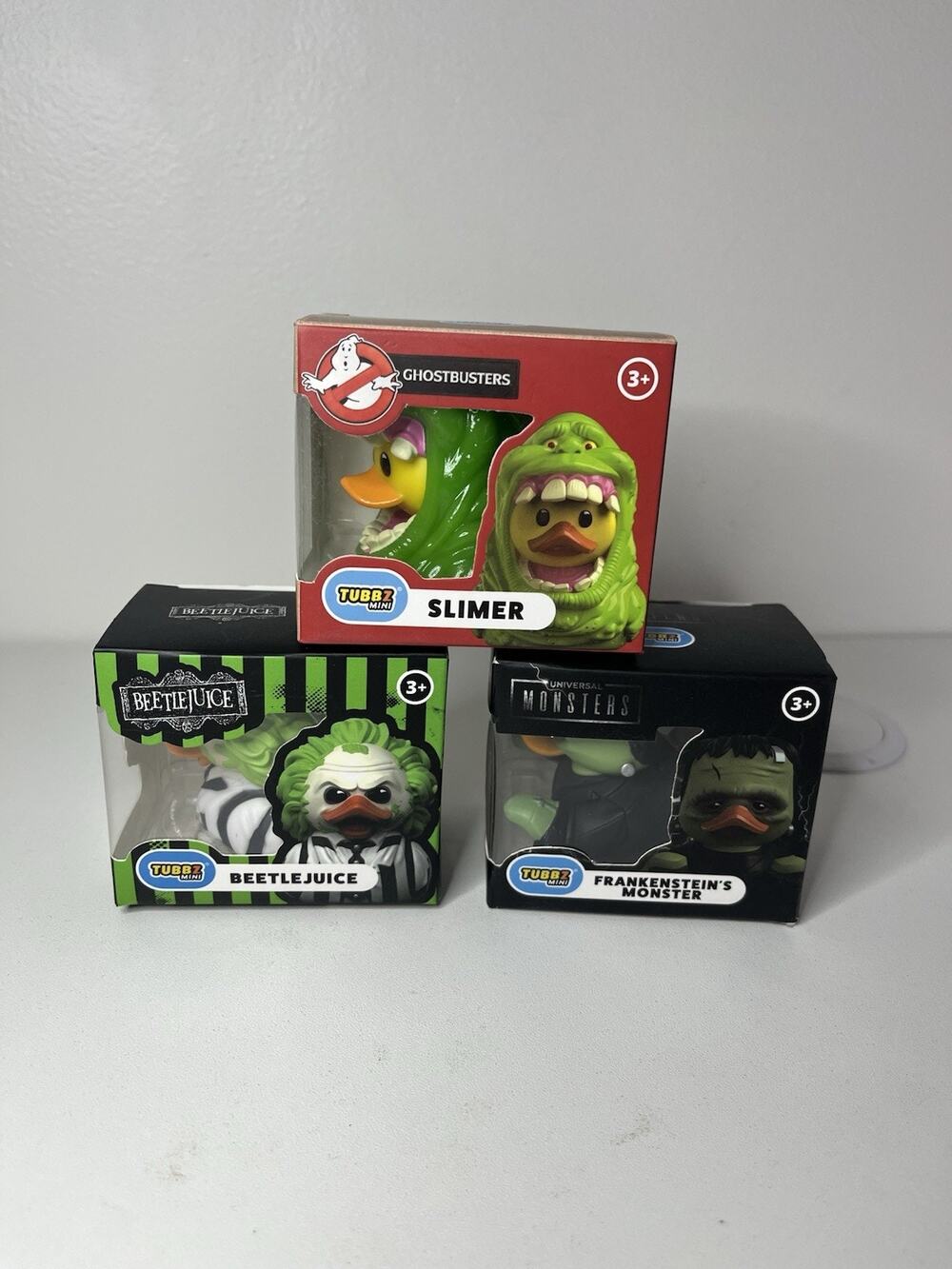 TUBBZ Mini Lot 3 Frankenstein Monster Beetlejuice Ghostbusters Slimer!
